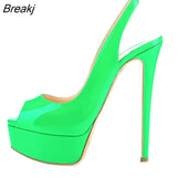 New 2023 Women Sandals Sexy 14CM Super High Heels Open Toe Platform Sandals Gladiator Party Dress Red Wedding