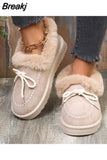 New Winter Ankle Boots Short Plush Snow Boots Plush Natural Fur Warm Slippers Ladies Shoes Flat Ladies Shoes Botas De