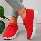 Knitting Women Sneakers Soft Sole Non Slip Running Walking Shoes Woman Lightweight Casual Red Sports Shoes for
