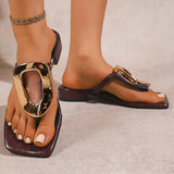 Breakj Summer New Large-Size Flip-Flop Comfortable Low-Heeme Outside Wearing Beach Cool Slippers