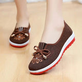 Women Fashion Light Weight Bow Tie Floral Pattern Comfort Loafers Ladies Classic Black Sweet Ballet Dance Shoes Zapatos
