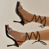 Breakj Plus Size Sandals Women's Summer New Heel Square Toe Ring With Fashion