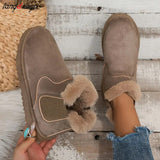 Boots For Women Women's Low Shoes Flat Heel Booties Ladies Winter Footwear Boots-women Luxury Designer Cotton Shoes