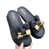 Fashion Bowknot Women's Slippers Summer Women Slippers Indoor Outdoor Flip Flops Beach Shoe Home Non-slip EVA