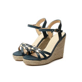 Dress Platform Shoes Boho Wedge Sandals Women 2023 Summer Newest Chunky Style PU Daily Plus Size 34-50 Party Prom