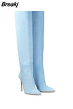 Women Knee High Boots Pointed Toe High Heel Ladies Shoes Party Shoes Stiletto Demonia Boots Stretch Cloth Boots For Women