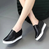 Shoes Women Fashion Platform Shoes Women White Mesh Breathable Sneakers Women Black Heightening Shoes