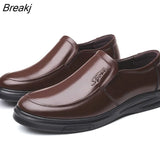 Leather Shoes Men Slip-on Loafers Cow Leather Mens Casual Shoes Flat Brand Male Footwear Black Brown Big Size 45