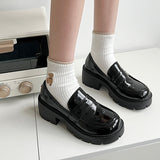 Women's Loafers 2023 Spring/Autumn British Style Slip-on Platform Mary Jane Shoes Girls Japanese School Jk Uniform Lolita