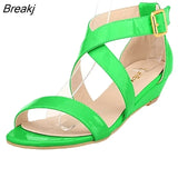 Women's Platform Wedge Sandals Simple Style Casual Pointed Toe High Heels Velvet Wedges Work Shoes
