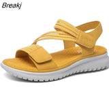 Fashion Brand Beach Sandals Women Thick Sole Summer Shoes Casual Women Sandals Soft Yellow Plus Size 42