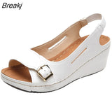 Mujer 2022 Female Wedge Heels Shoes Women Summer Comfortable Sandals Slip-on Flat Sandals Platform