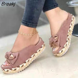New Summer Womens Sandals Bow-Knot Casual Women Slippers Platform Comfortable Slides Slip-On Outdoor Sports Casual