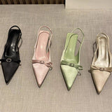 High-Heeled Baotou Sandals Fairy Shoes 2024 New Spring And Summer French With Skirt Back Empty Tripping Single