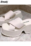 High Heels Women's Slippers2023 Summer Hot Fashion Open Toe Sandal Simply Causal Leather Sandal Slippers Outdoor