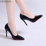 Autumn New Red Sole Women Pumps Korean Style Fashion Pointed High Heels Bright Leather Shallow Mouth Woman
