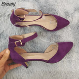 Women Sandals Summer Ladies Suede Thin High Heels Pumps Wedding Party Woman Shoes Open Toe Sexy Ankle Straps