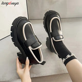 Women Spring Black Platform Mary Jane Shoes Women Heels Retro Lolita Shoes Ladies Designer Uniform Shoes Leather