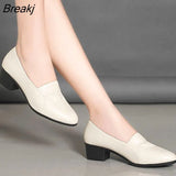women fashion high quality snake skid pattern black pu leather office shoes lady cool high heel pumps for party