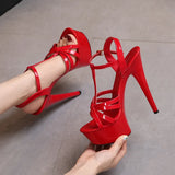 Breakj Artifact Model High Heels Thin Heel Sexy Waterproof Table 13Cm15cm Sandal Female