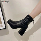 heels Boots Women Double Platform Fashion High Quality Luxury Women's Shoes beige High Heels Zip Brand boots women