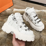 Womens Ankle Boots Fashion Casual New Rock Female Chunky Shoes Metal Decoration Motorcycle Boots Women Platform