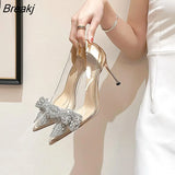 Fashion Spring Autumn Woman 9CM/7CM High Heels Gold Silver Shoes Stiletto Pointed Toe Slip-on PU Bling Casual Ladies