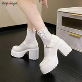 shoes Heels Lolita shoes platform heels Women Mary Jane Shoes Vintage Girls High Heel Japanese Style College Student