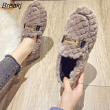 Autumn Winter New Outdoor Home Indoor Wool Bag with Cotton Shoes Anti Slip Warm Lady Beans Shoes 36-40