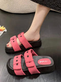 Shoes Woman 2024 Slippers Flat Platform Pantofle Luxury Slides New Rubber Designer Fashion PU Female Shoes Womens Slippers