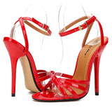 Oversized Women's Shoes Fake Women's Cross Dressing Fun Shoes large-size 37-48 Thin high heels 13cm lace up women's