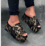 Ladies Shoes on Sale New Fashion Sexy Leopard Print Women's Slippers Summer Outdoor Thick Sole Casual Women Wedge