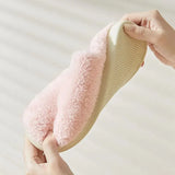 Soft Home Slippers for Women Flat Heels Faux Fur Indoor Couples Shoes 2023 Winter Comfortable Warm Cotton Slippers