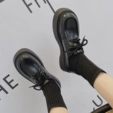 shoes thick-soled trend British style simple casual women's shoes platform Women Chunky Sneakers stretch boots