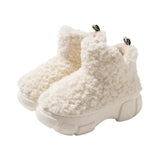 Plush Cotton Shoes Women Winter New Simple Fashionable Plush Warm Fashionable Snow Boots Thick Soled Casual