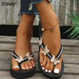 Women's Flip Flops Ladies Wedge Sandals Summer Comfortable Soft Sole Slippers Woman Casual Platform Sandals Flat Slides