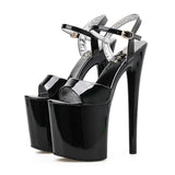 2023 Women Fish Toe Black White Sexy Super High Heels Sandals Model T Station 20CM Stage Catwalk