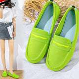 Flat Single Shoes Women Spring And Autumn Loafers Comfortable Sole Solid Color Casual Woman Shoes Plus Size