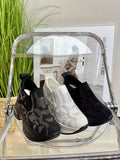 Women's Shoes 2023 Autumn New Casual Small White Shoes Rhinestone Platform Sports Air Cushion Shoes Plus Size Zapatos De