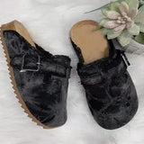 Women's Canvas Mule Clogs Closed Toe Cork Footbed Slide Slippers Ladies Fashion Print Trimmed Fringe