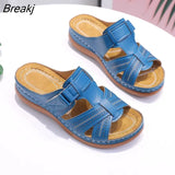 Summer Fashion Women's Hollow Out Wedge Sandals Platform Half Opened Toe Slippers Womens Shoes Comfort Plus Size
