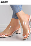New Shipping Summer Women Sandals Thick High Heels Sexy Platform Shoes Transparent Dress Wedding Shoes Women