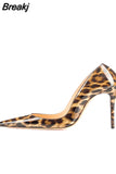 Print Sexy Women Pumps Shoes Women High Heels Pointed Toe Wedding Shoes 12cm Chaussure Femme QP023