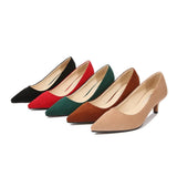 High Heels Women Pointed Shallow Slip-on Single Shoes Fashion Oversize Shoes Autumn Women Thin Heel Work Shoes