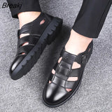 Men Sandals Genuine Leather Sandals Men Outdoor Casual Men Leather Sandals For Men Beach Shoes Roman Shoes Plus Size