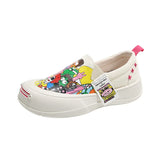 Women Platform Vulcanized Shoes 2023 New Woman Thick Sole Canvas Loafers Fashion Graffiti Sneakers Outdoor Flats Sports