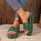 Women Sandals Platform Slippers Shoes Woman Summer Med Heels Indoor Outdoor Beach Casual Slides Size
