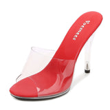 Breakj Sexy Super Heels 11CM High Nightights Clear Sandals Sex Shoes Plus Size