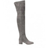 Winter Women Over-the-knee Boots Round Toe Mid-heel Faux Side Zipper Plush Botas Mujer Classics Suede Thigh High
