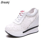 Summer New Lace Breathable Sneakers Women Shoes Comfortable Casual Woman Platform Wedge